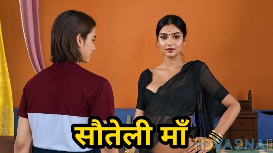 Desi Indian Stepmom Pink Pussy Black Saree The Stepson fell in love with the step mother's ass and fucked her hard